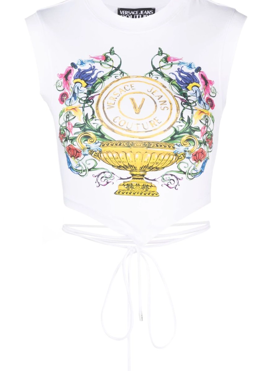 Affordable top Versace Women sleeveless Jeans Couture logo-print 0630